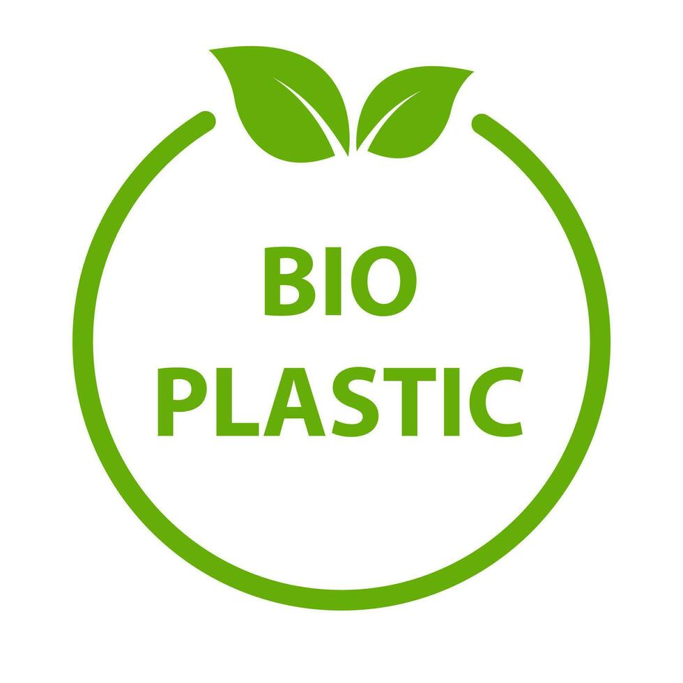 Biodegradable plastic icon vector plant eco friendly compostable material production for graphic design, logo, website, social media, mobile app, UI