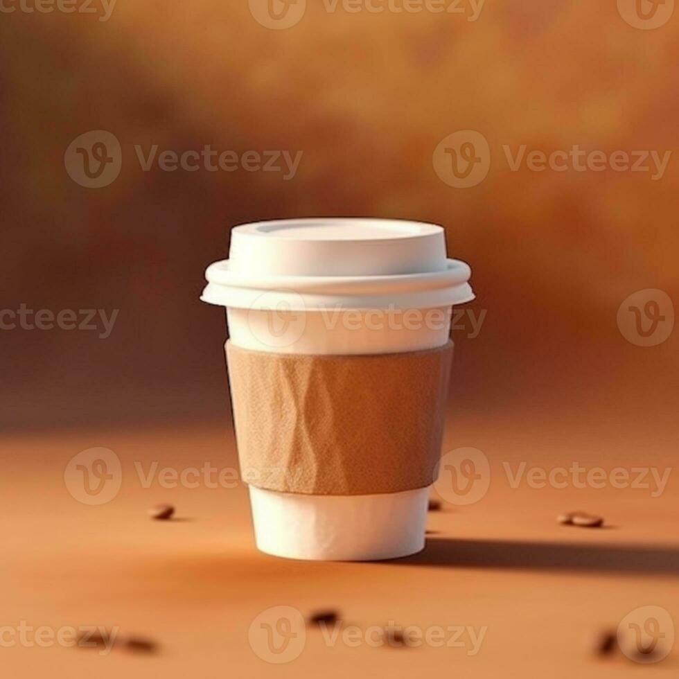 Coffe cup takeaway paper glass, AI Generated photo