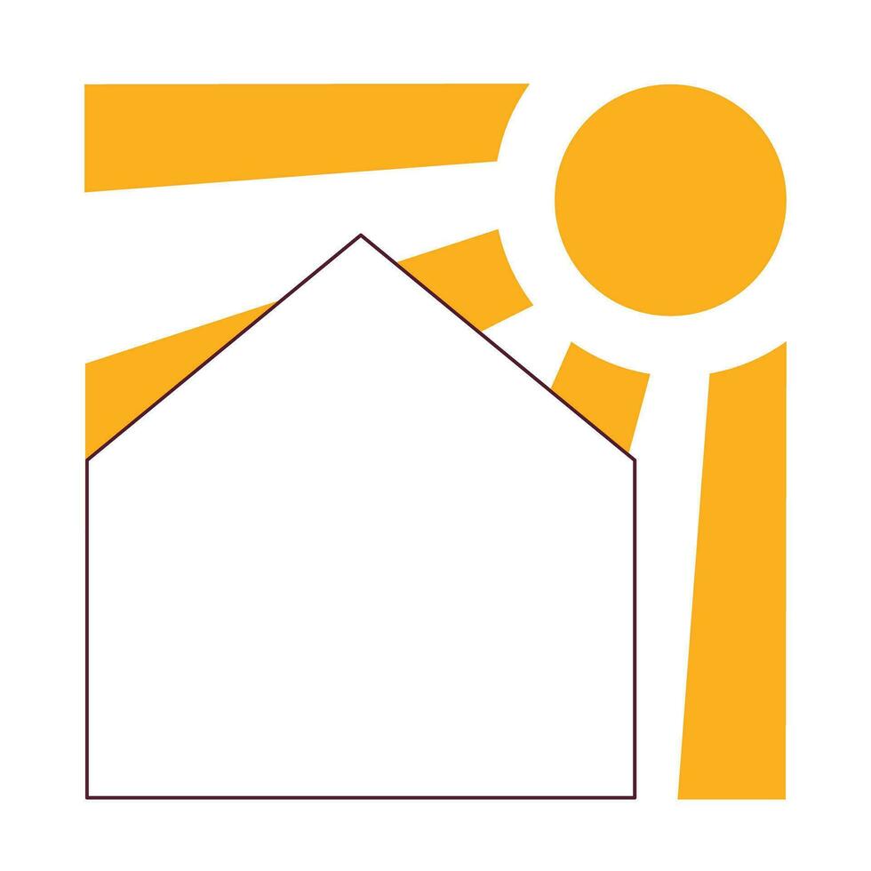 Home under summer heat semi flat colour vector object. Keeping house cool in extreme heat. Editable cartoon clip art icon on white background. Simple spot illustration for web graphic design