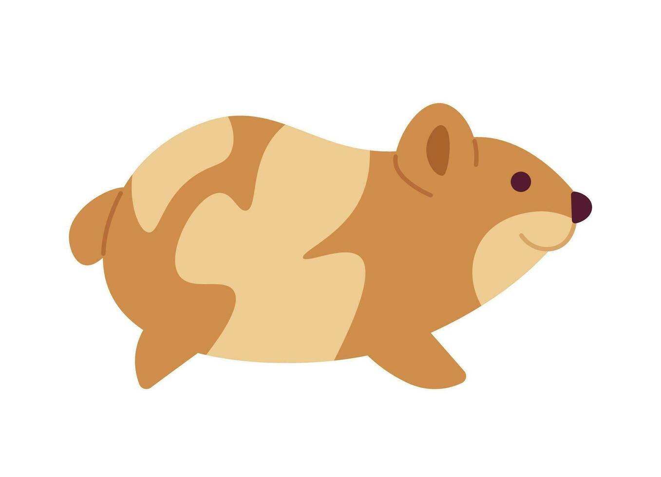 Cute furry animal semi flat colour vector object. Hamster pocket pet. Editable cartoon clip art icon on white background. Simple spot illustration for web graphic design