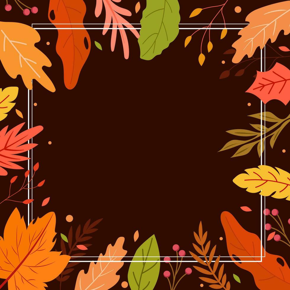 Hello Autumn Leaves Background vector