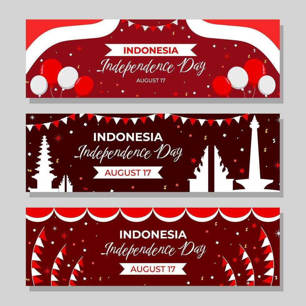 banner del día de la independencia de indonesia vector
