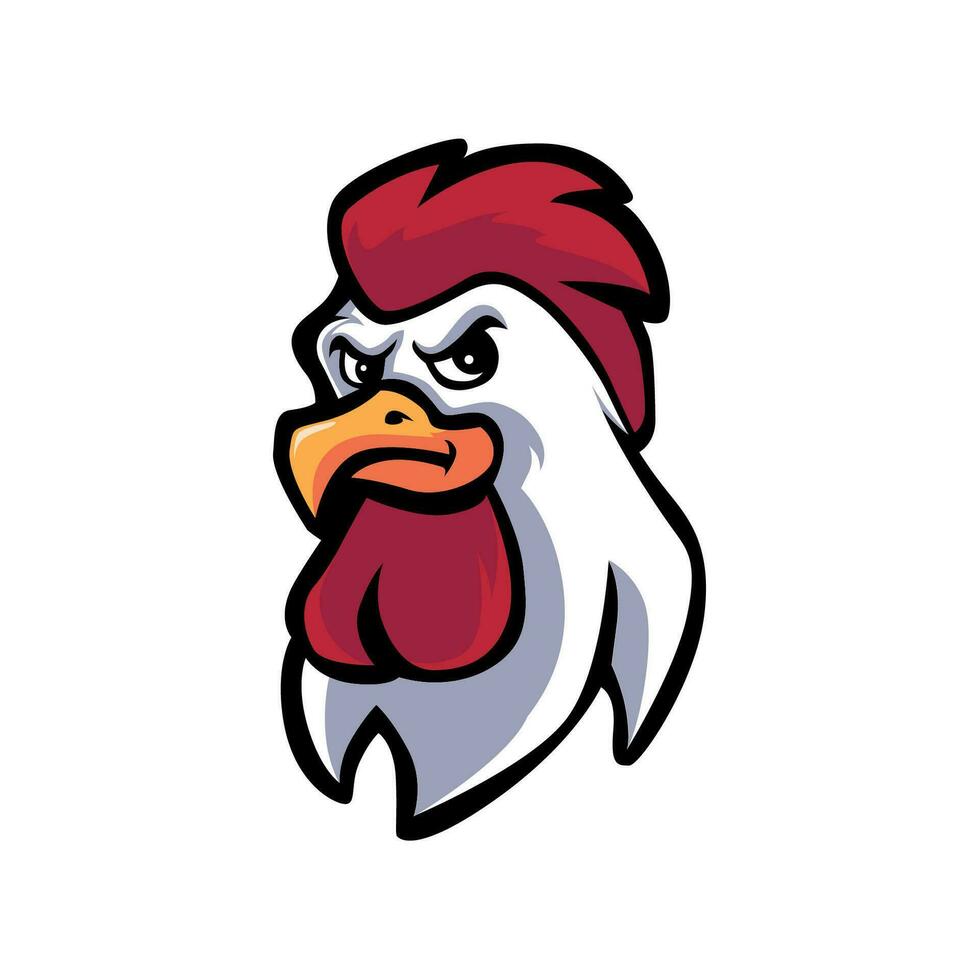 Rooster mascot logo chicken food vector