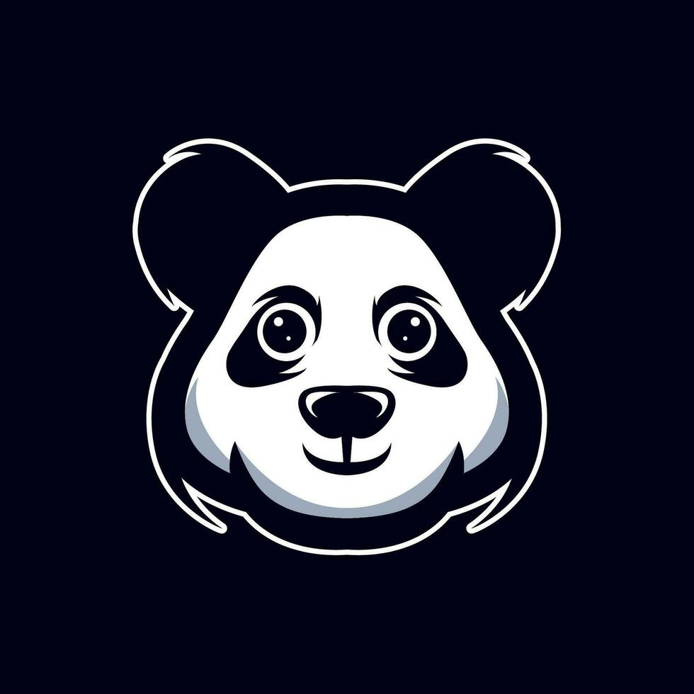 panda cabeza mascota logo vector