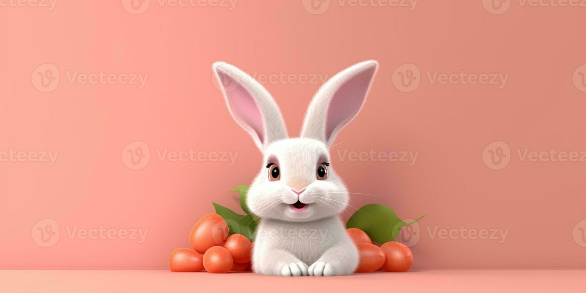 Little rabbit clay cartoon animation, AI Generated photo