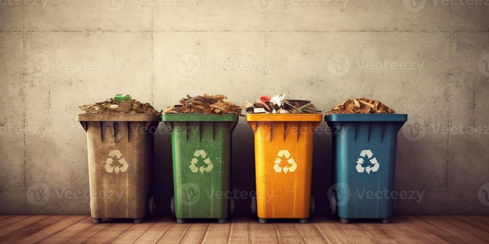Recycle trash cares the environment and cleanliness, photo