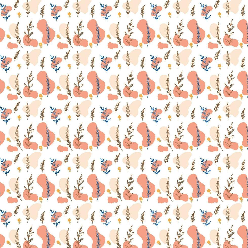Organic flat abstract floral pattern vector