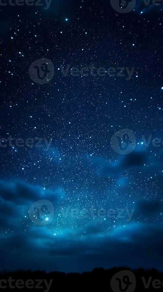 Night sky with starts poster background. AI Generated photo