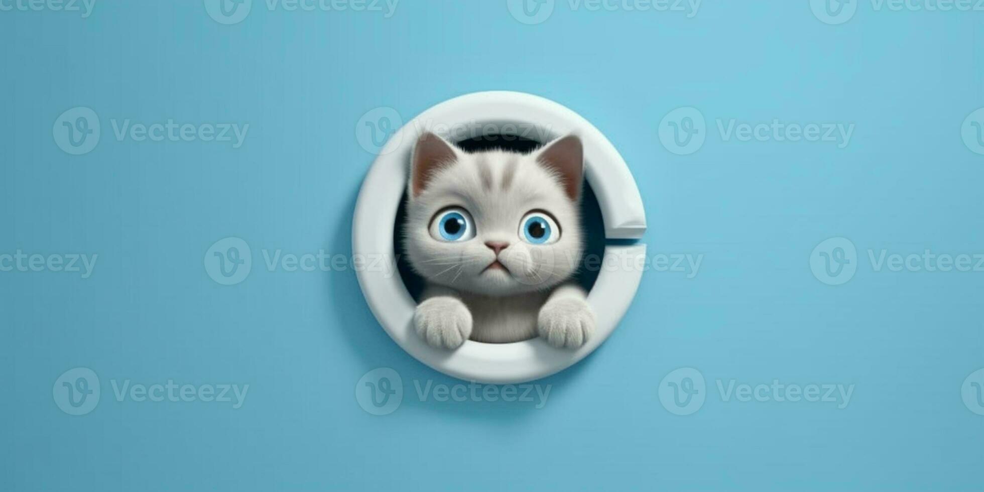 Cat cute animal clay cartoon animation, AI Generated photo