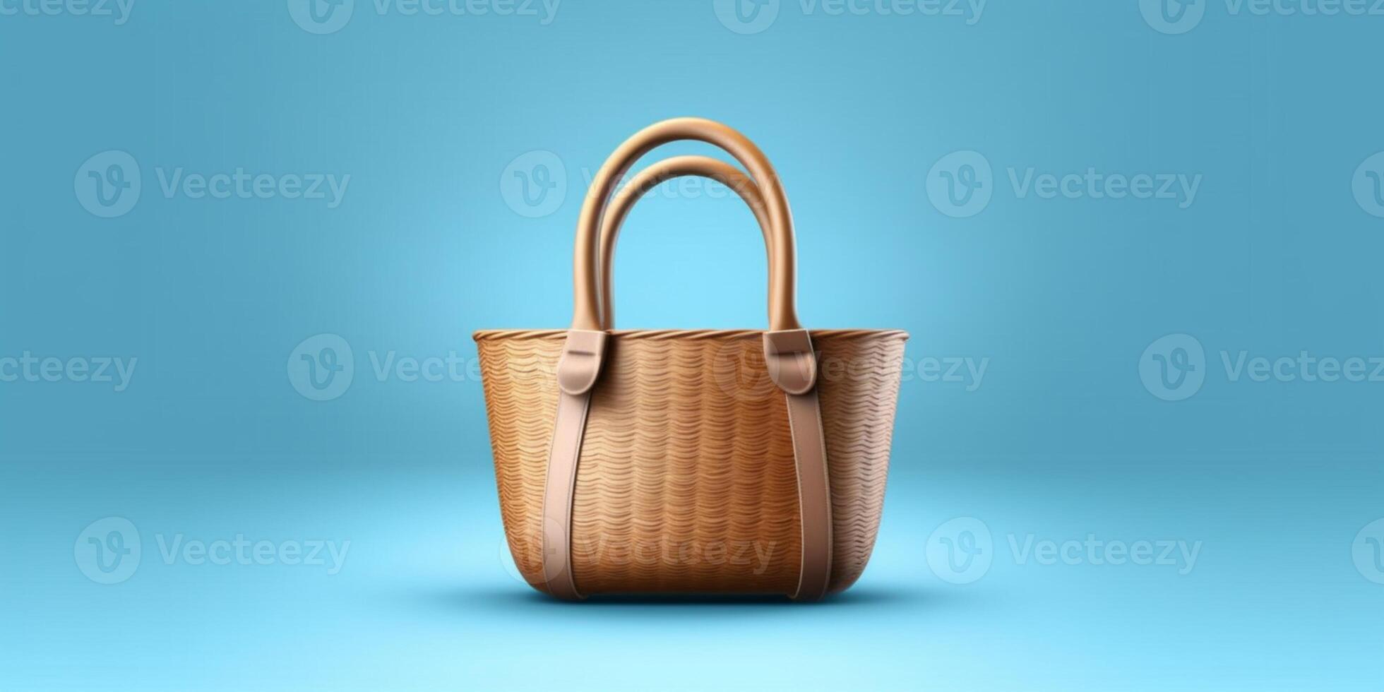 Shopping bag basket for copy space background, AI Generated photo