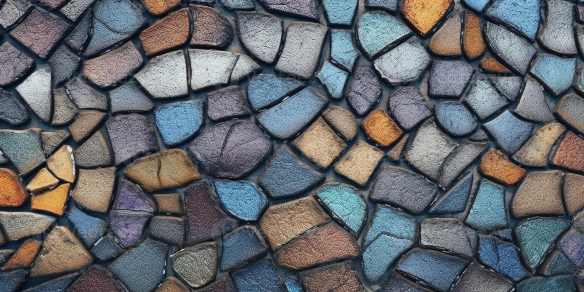 Stone fragment pattern mosaic background. , photo
