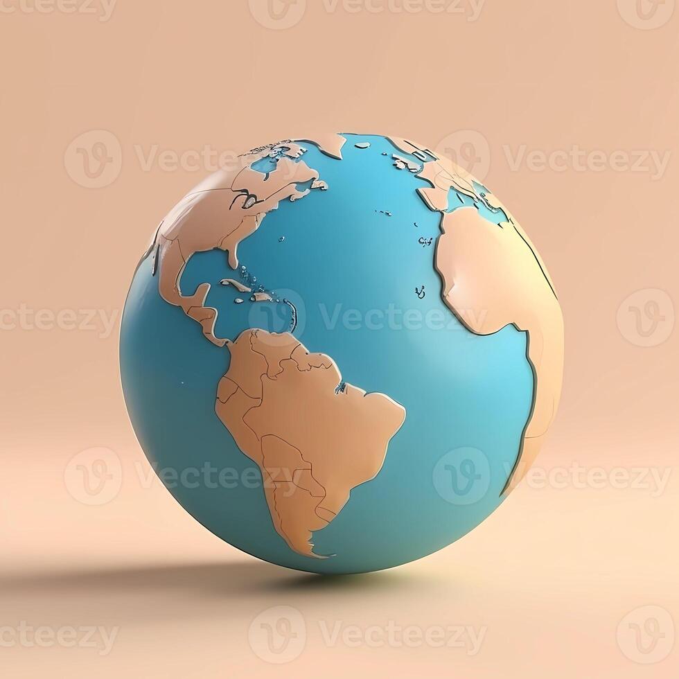 Globe earth shape illustration travel destination, AI Generated photo