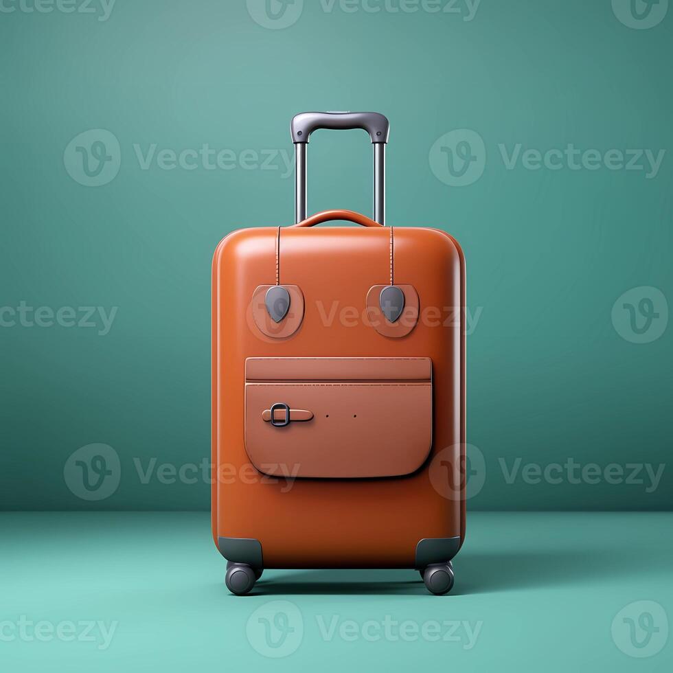 Suitcase flower pattern for holiday and leisure travel destination, AI Generated photo