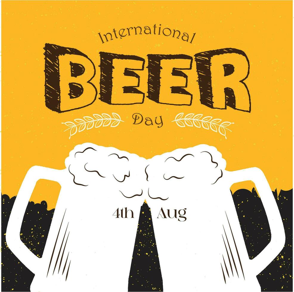 mano dibujado internacional cerveza día ilustración vector diseño, lata ser utilizar para fiesta, celebracion y festival