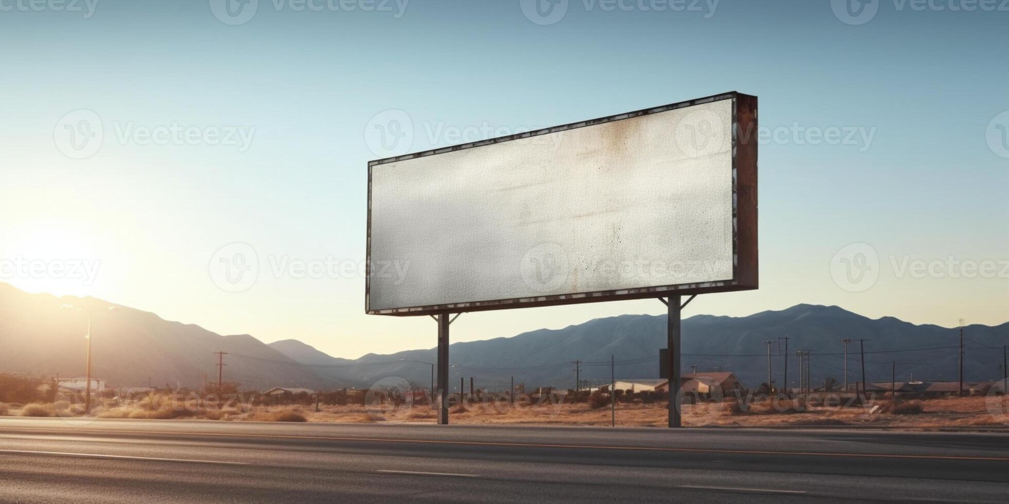 blank billboard outdoor banner on street. photo