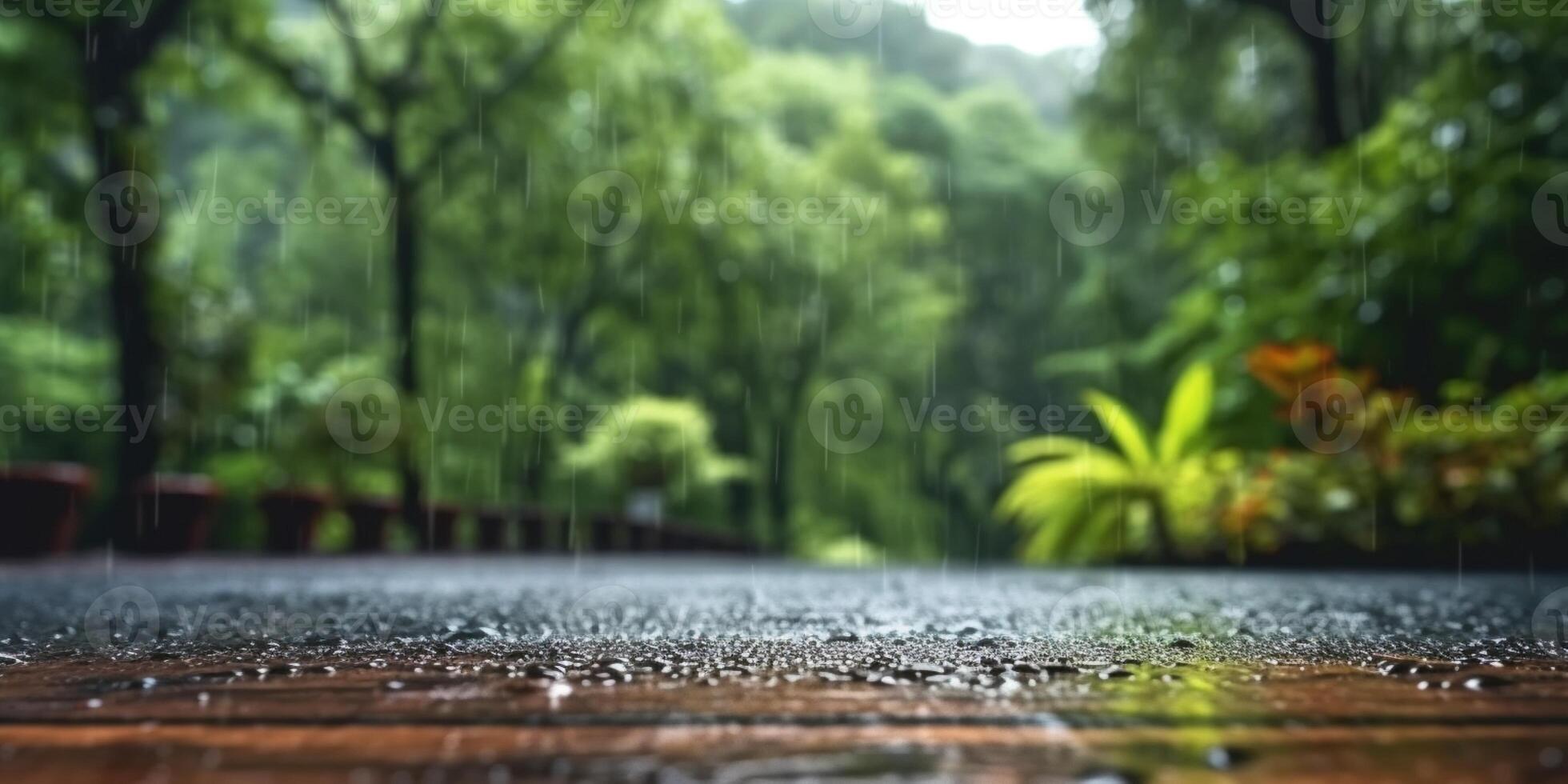 Rain drop copy space blurred background, AI Generated photo