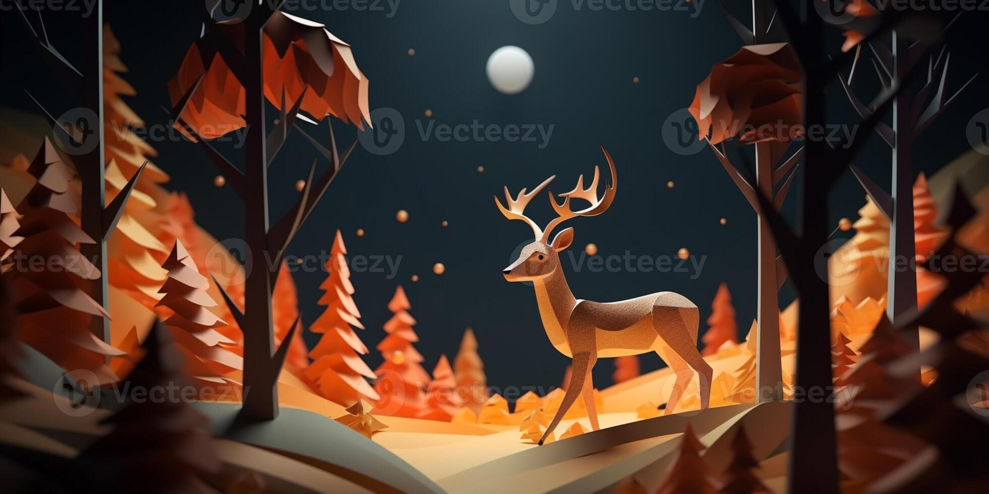 Little deer animal clay cartoon animation, AI Generated photo