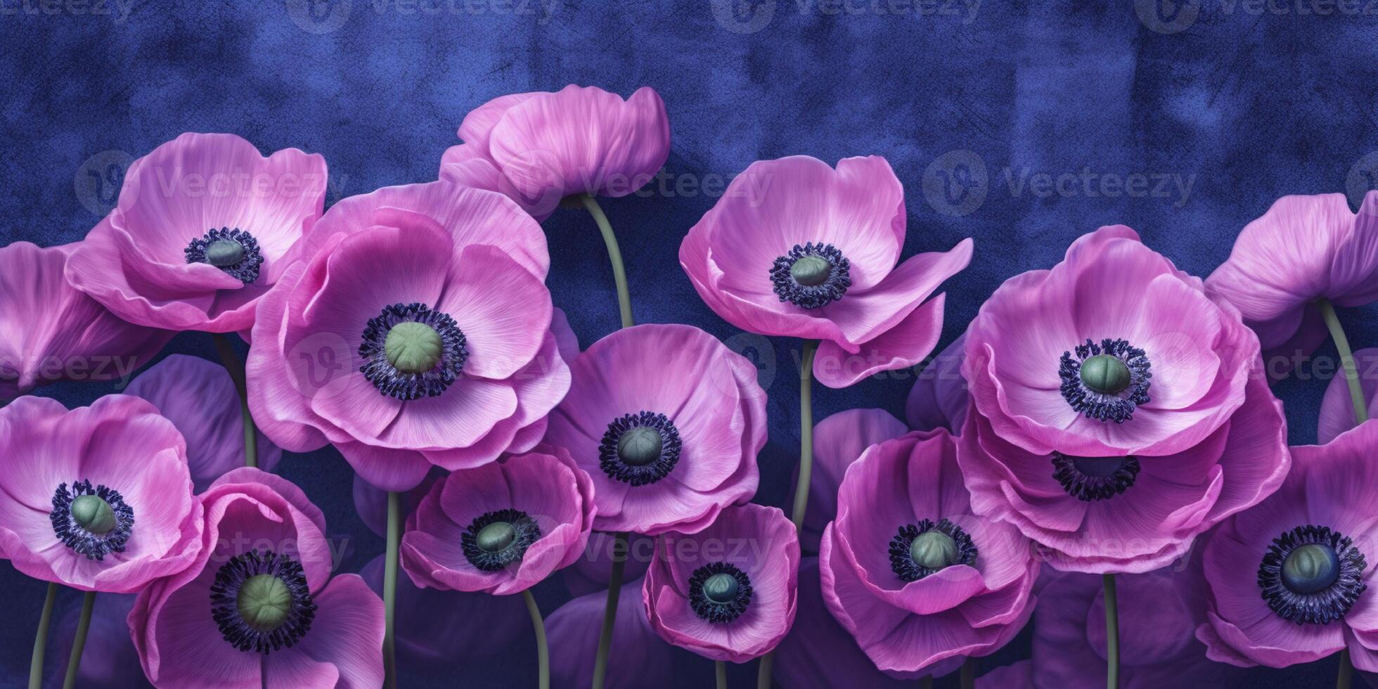 Beauty anemon Flower on Beautiful Blurred Background, photo