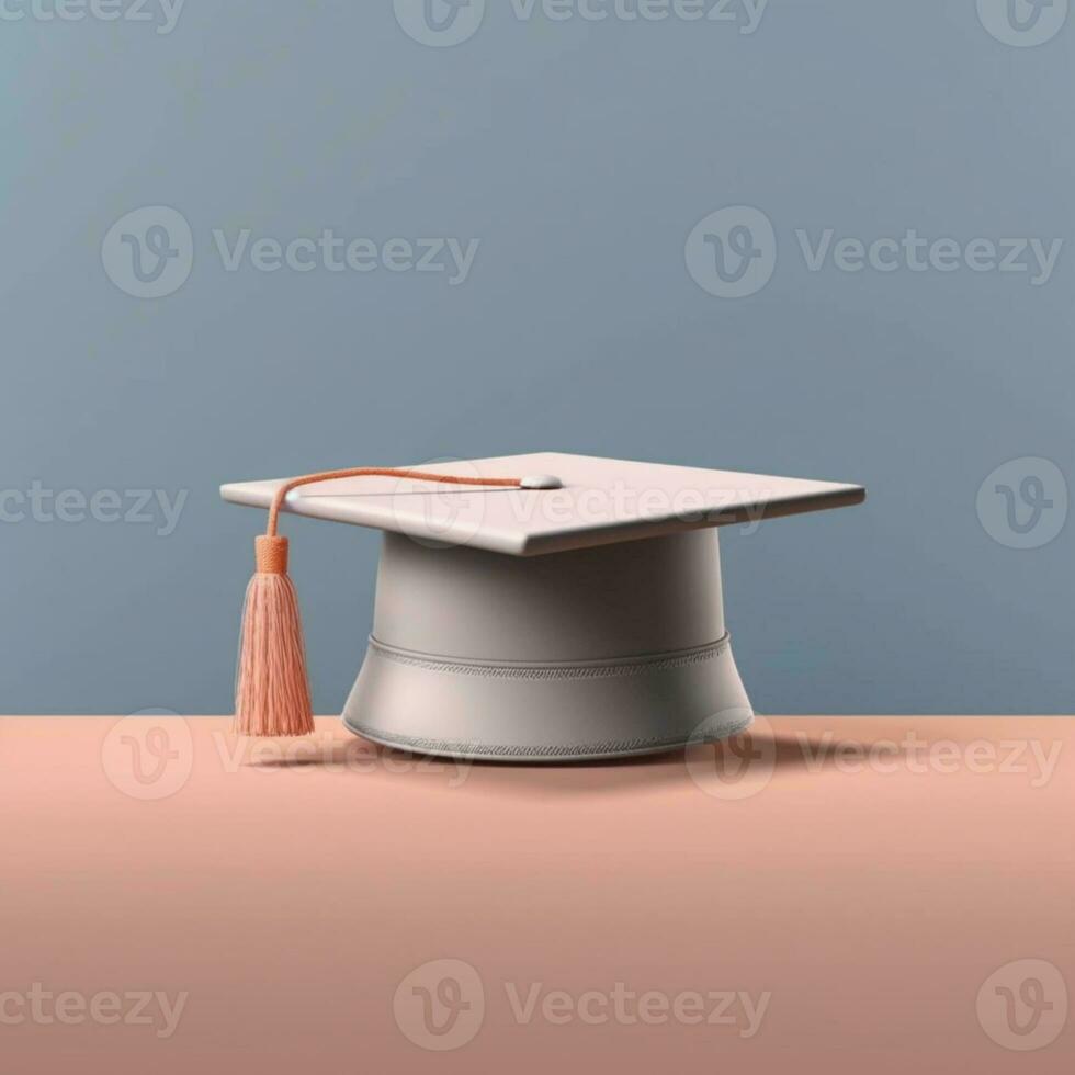 Graduation cap from university cartoon illustration, AI Generated photo
