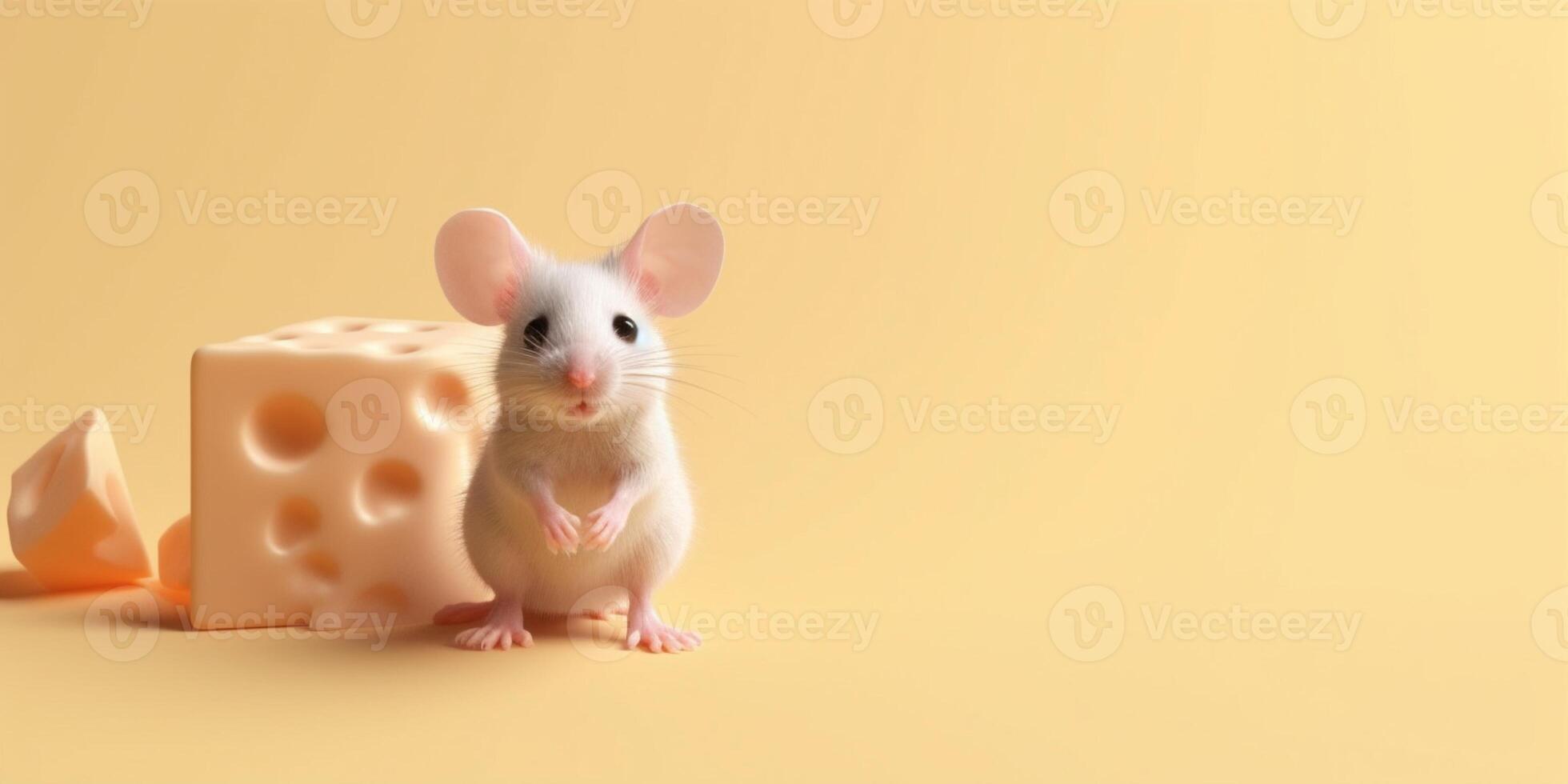 Little mouse and cheese cartoon animation, photo
