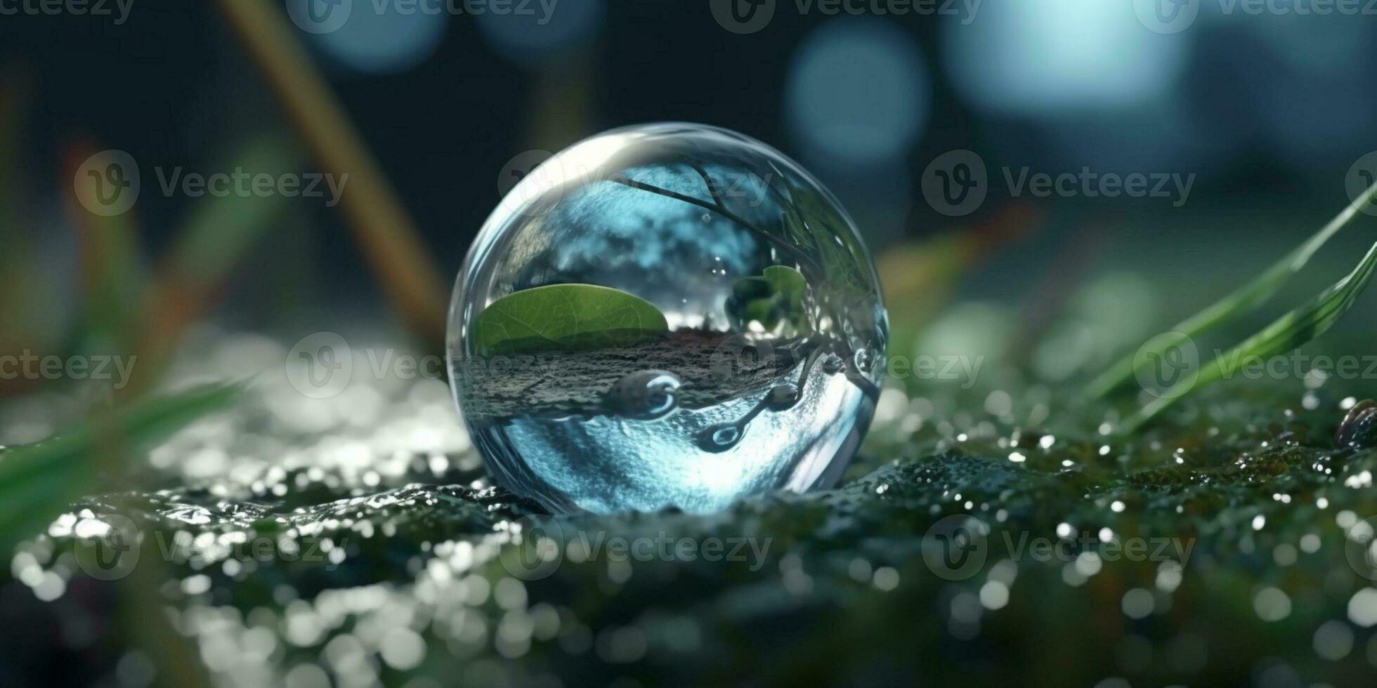 freezing waterdrop on winter from leaves, AI Generated photo