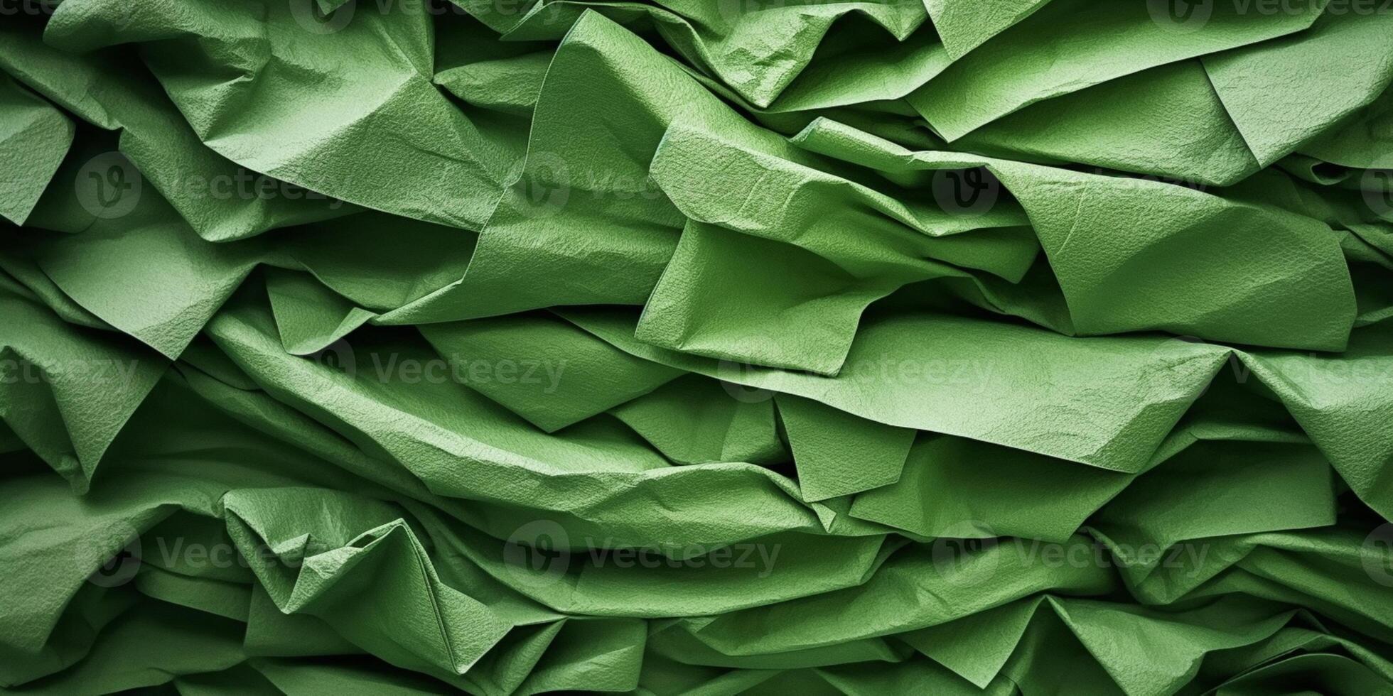 Green paper texture background, photorealism. photo