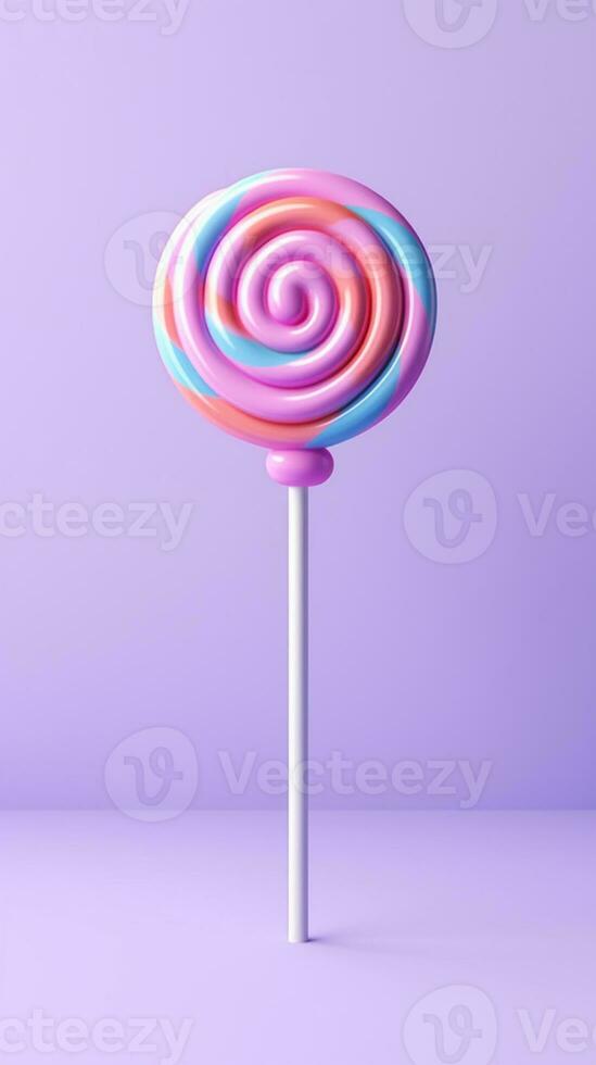 Lollipop candy sweet sugar snack kids background. AI Generated photo