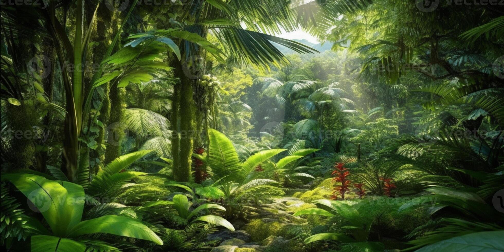 Tropical forest view Background, photo