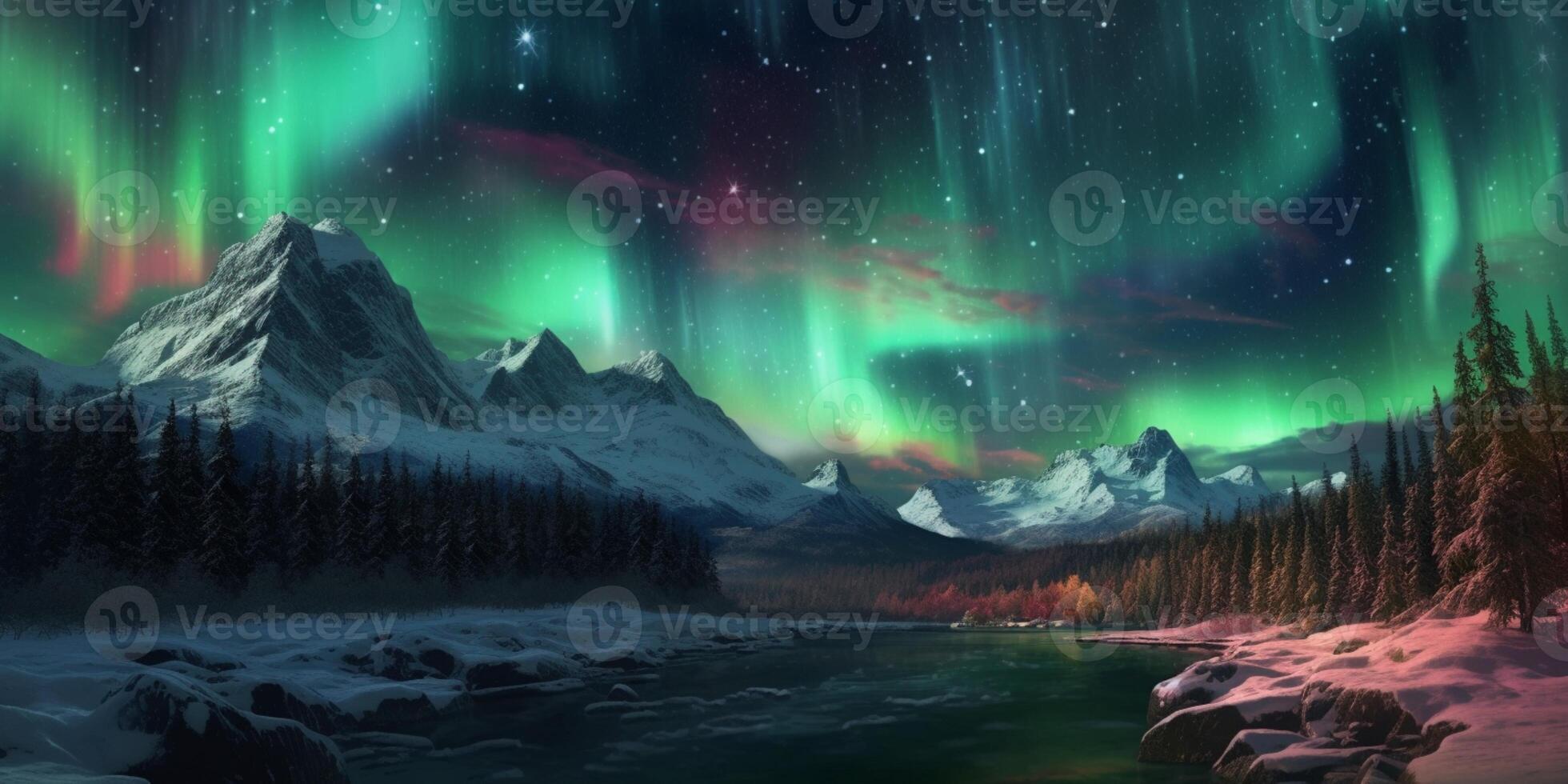 Northern Lights sky magical view, photo