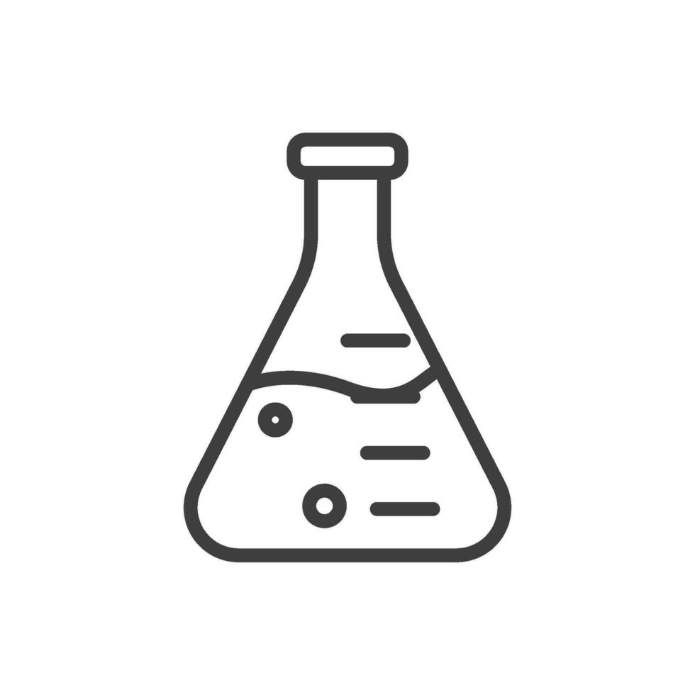 Chemical flask icon vector in linear style