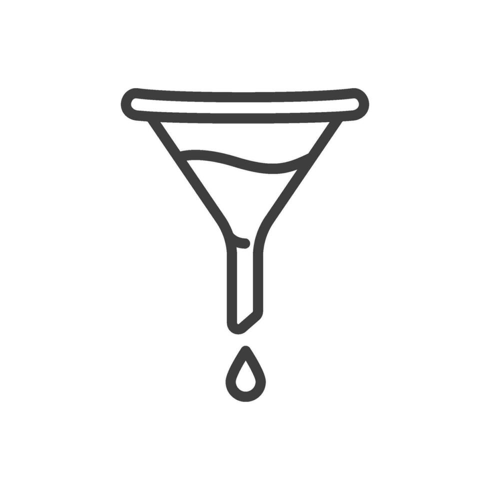 funnel icon vector in linear style