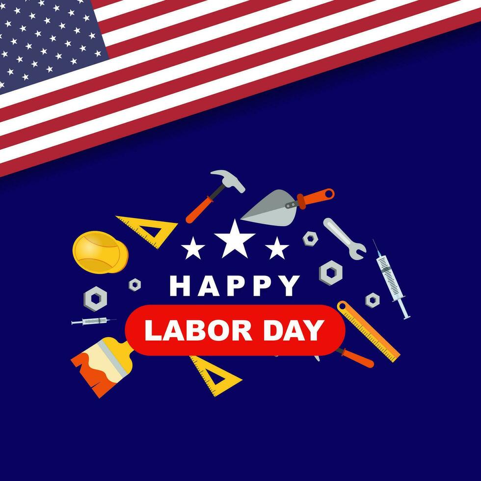 Labor Day Background Design. Banner, Poster, Greeting Card. Vector Illustration