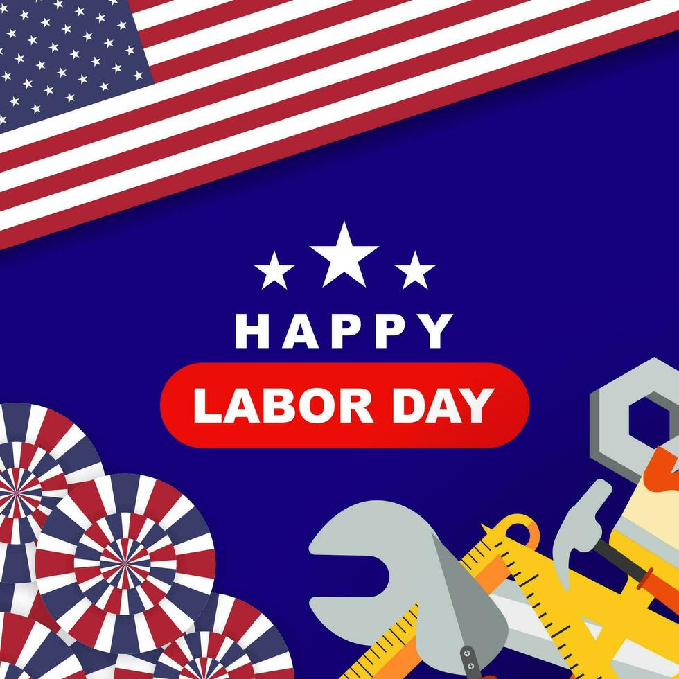 Labor Day Background Design. Banner, Poster, Greeting Card. Vector Illustration