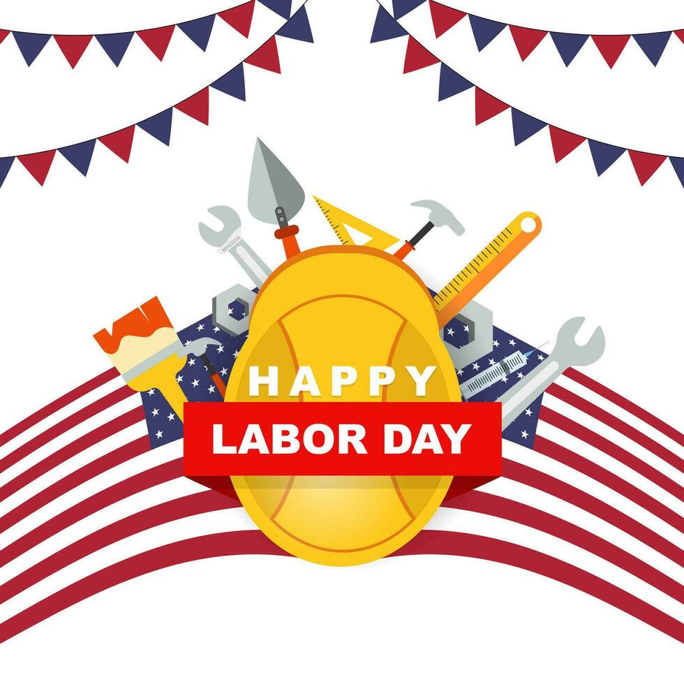 Labor Day Background Design. Banner, Poster, Greeting Card. Vector Illustration