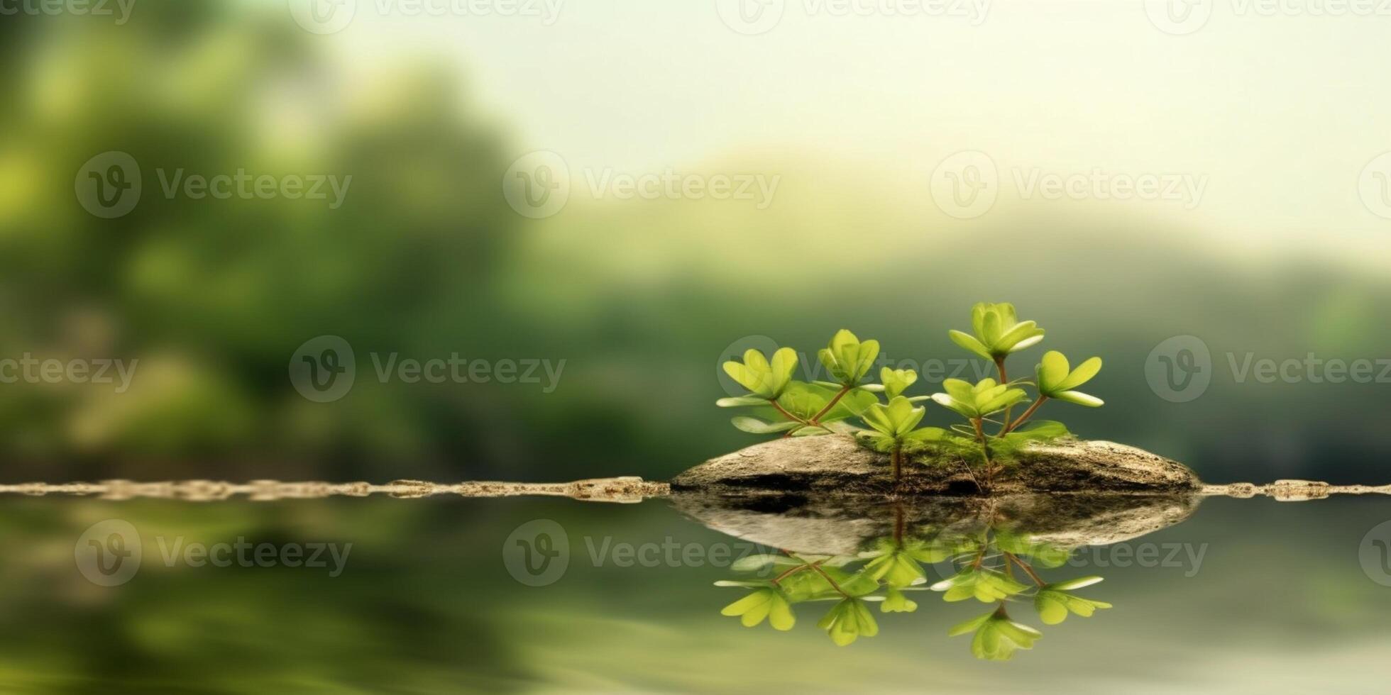 Nature plant copy space background. AI Generated photo