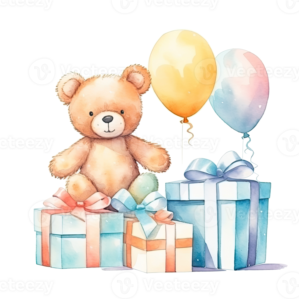 Watercolor baby shower background. Illustration png