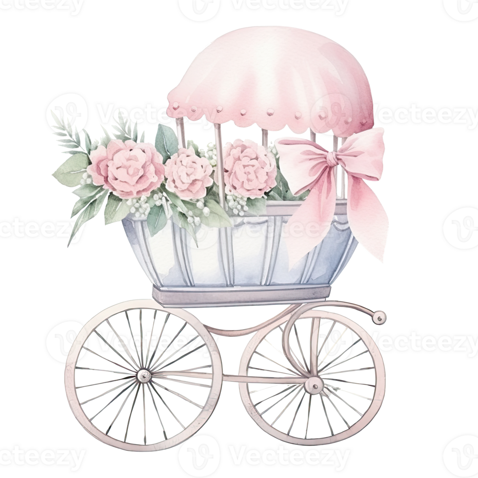 Watercolor baby shower background. Illustration png