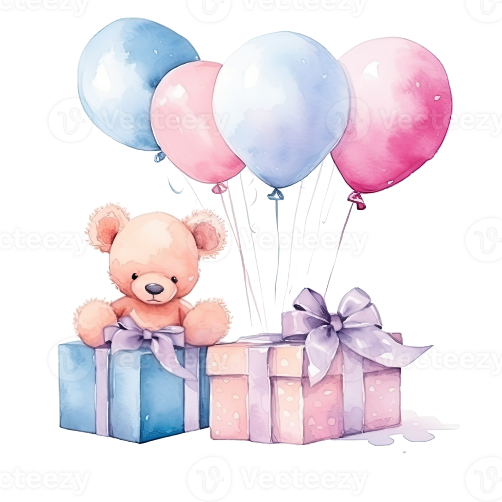 Watercolor baby shower background. Illustration png