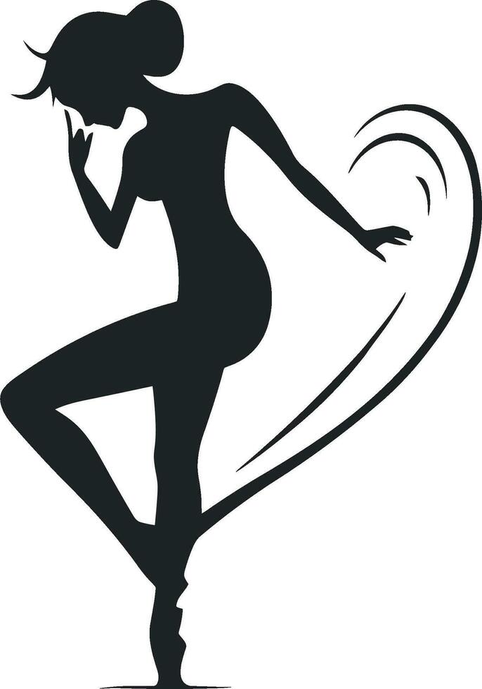 girl dancing silhouette vector