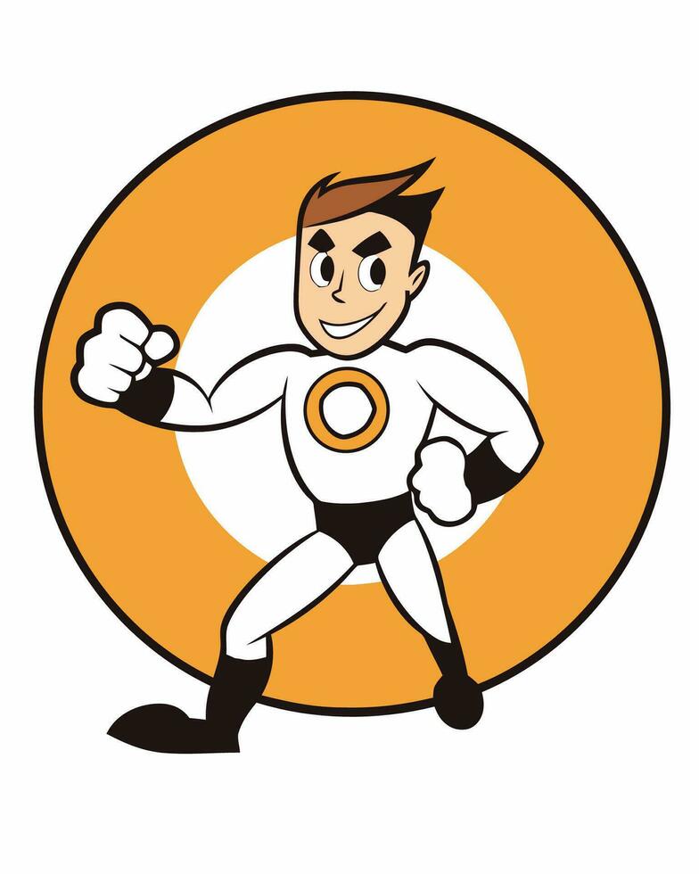 súper héroe logo vector