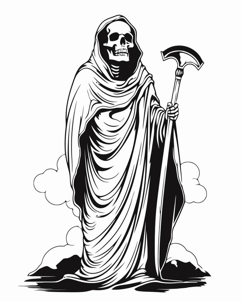 grim reaper with staff vector