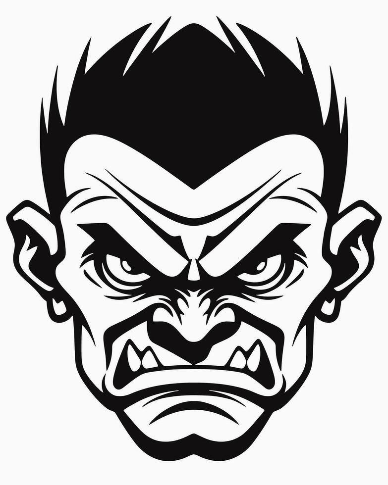 angry man face vector