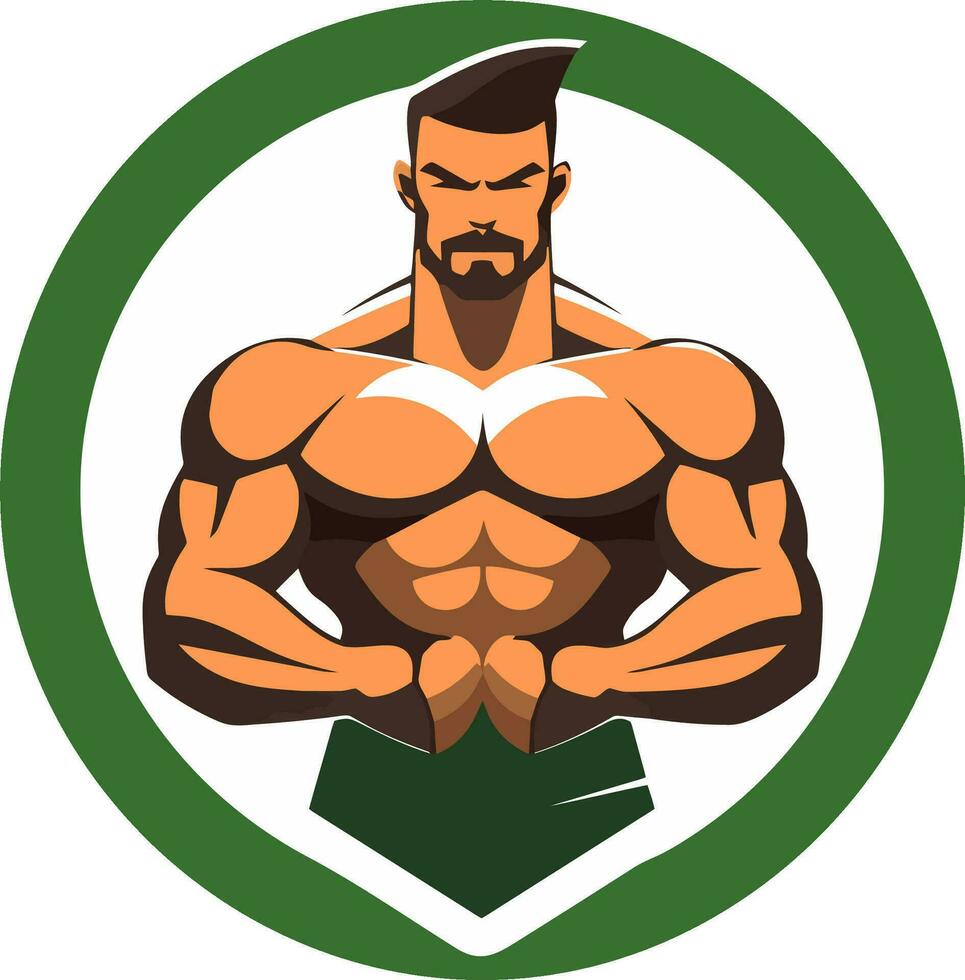 muscular man flexing vector