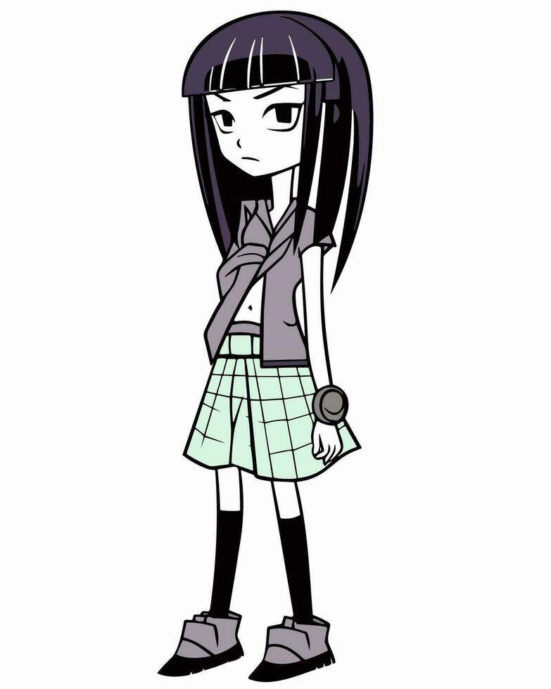 goth emo girl vector