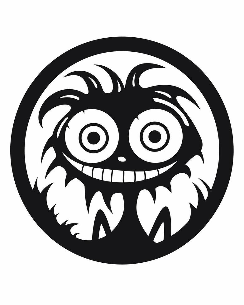 creepy creature smiling vector