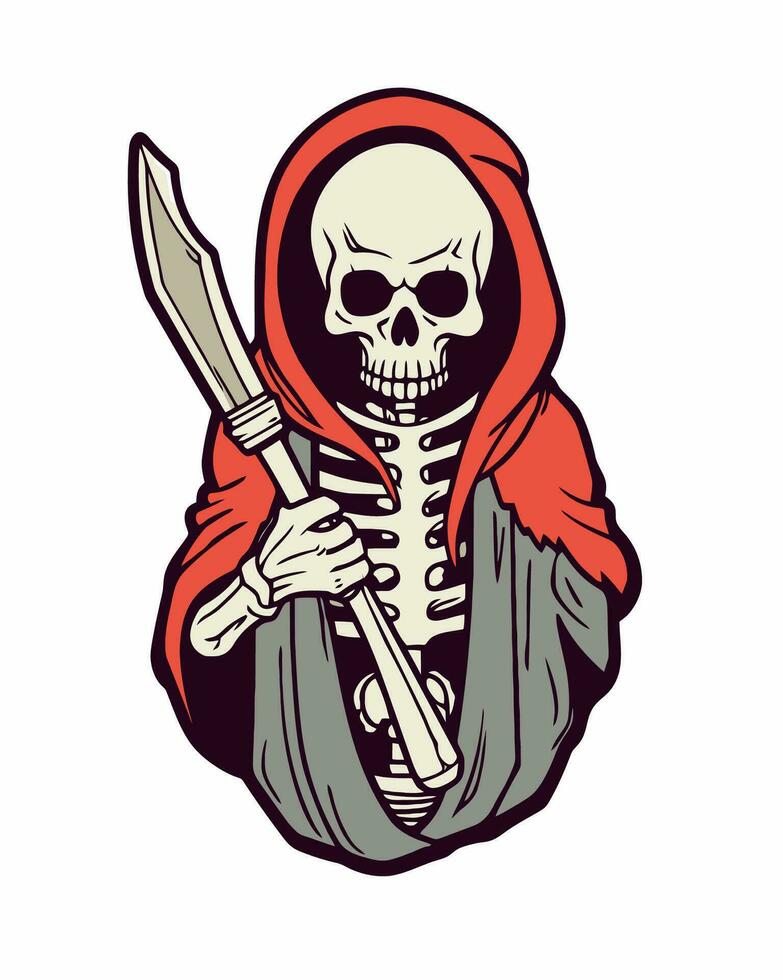 skeleton in a hoodie vector