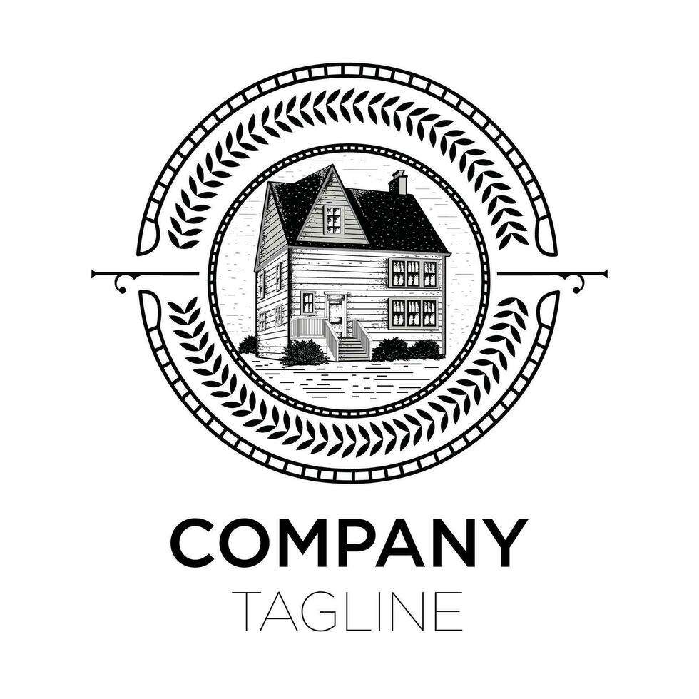 classic house logo 26190913 Vector Art at Vecteezy