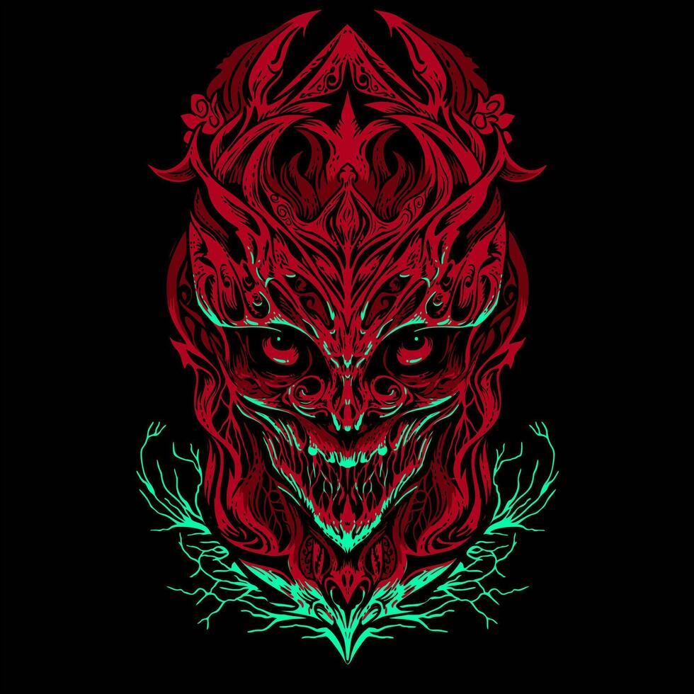 vector ilustración de rojo demonio