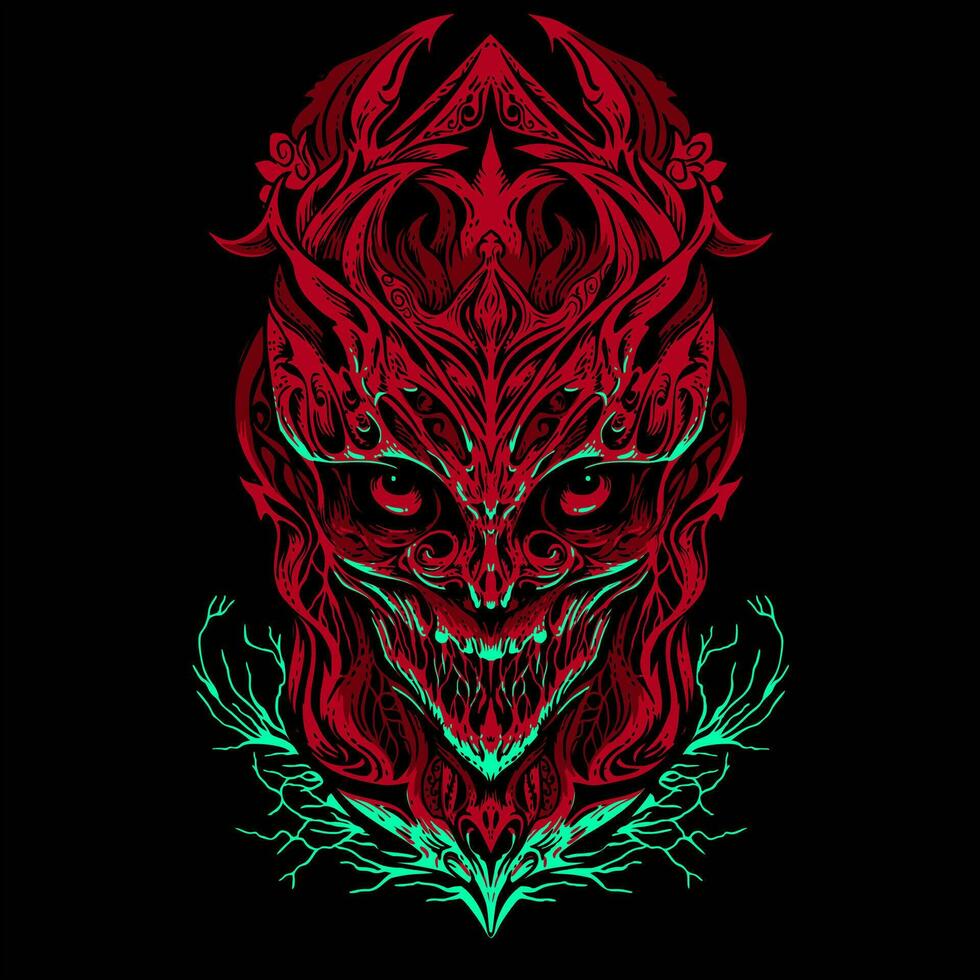 vector illustration of red demon