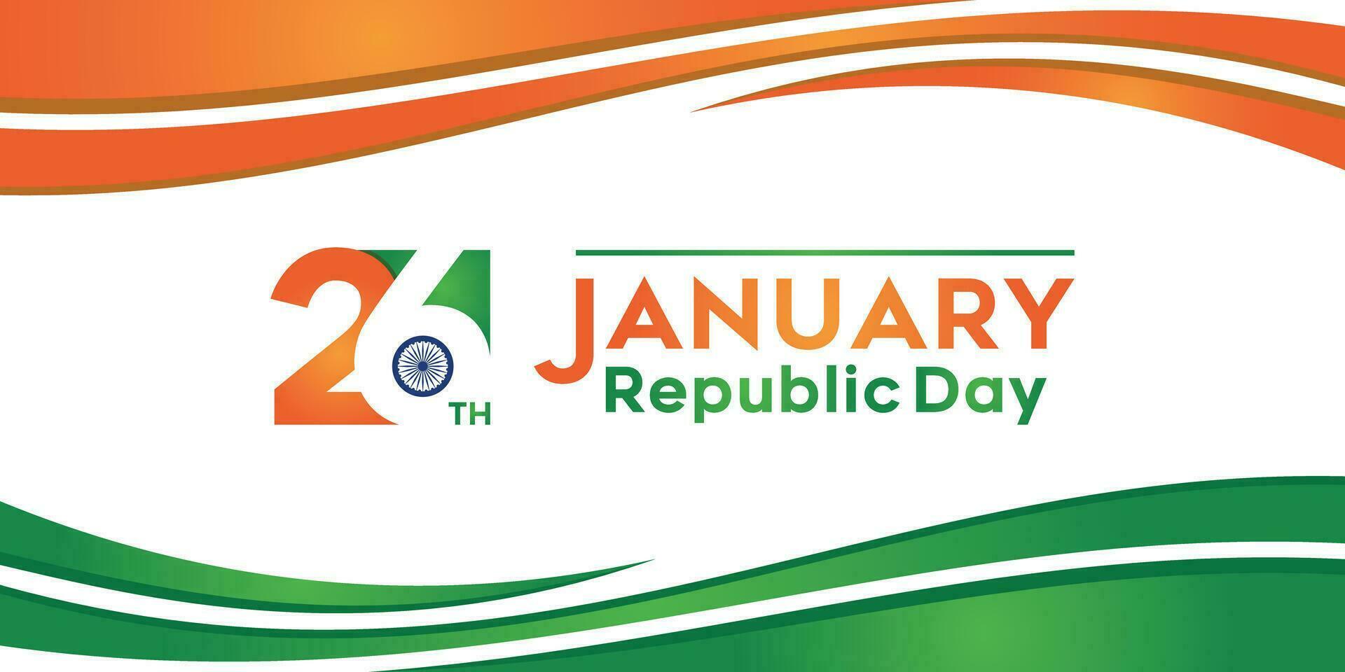 Indian Republic Day concept with text 26 january. vector illustration